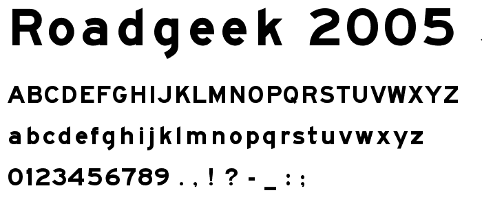 Roadgeek 2005 Series EM font